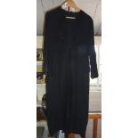 Vintage clothing:- 1940s crepe de chine black dress, and a box of 60s, 70s and 80s clothing