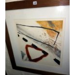 Lesley DAVY, large abstract colour lithograph, 6/15 titled "Future Map IV", 33" x 32" overall,