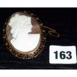 Large cameo brooch with 9ct gold mount, early 20th c.