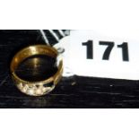 15ct mourning ring set with pearls (some enamel loss) Chester hallmarks