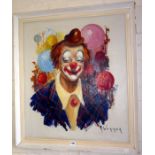 Oil portrait of Coco the Clown by M. Werner (1879-1948)