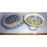 Assorted Italian 'Deruta' majolica plates etc (one shelf)