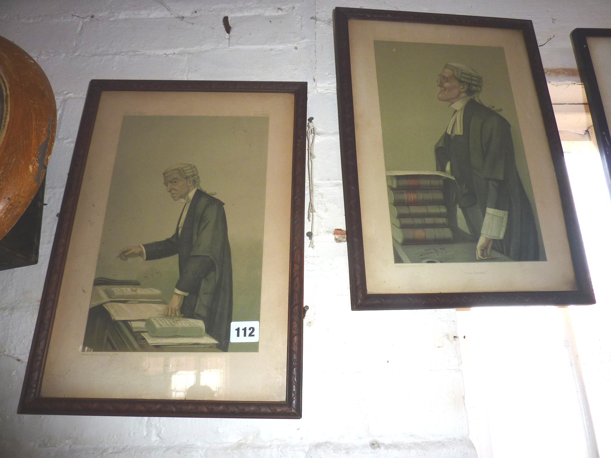 Five various 'Spy' prints of Judges, and seven various David Langdon prints of Judges