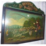 Painted fishing tackle shop sign