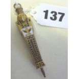 Enamelled Tutankhamun propelling pencil, c.1905