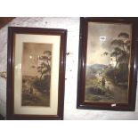 Interesting set of prints by F.R. London of rural scenes, being two coloured prints and smaller