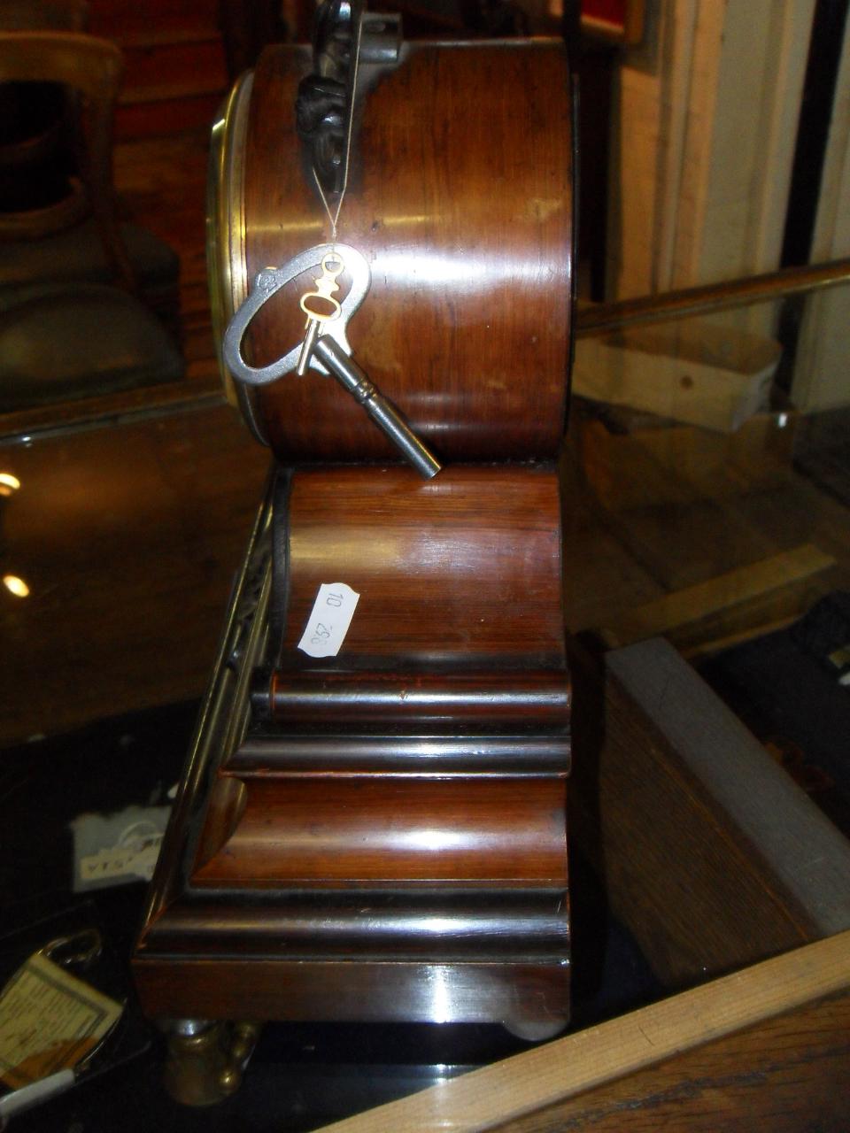 Victorian mahogany mantle clock with French movement & white enamel dial marked J. Lacheur, - Image 2 of 4