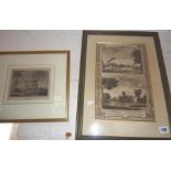 Four framed Victorian engravings of Chiswick, London, another of Westminster and Windsor, and two