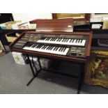 An Electone electronic twin keyboard on