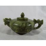 A good quality hard stone carved teapot,