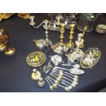 A good mixed lot of plated ware and bras