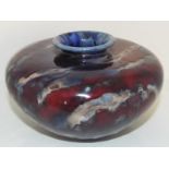 A Black Ryden bulbous agate vase, 9 cm (