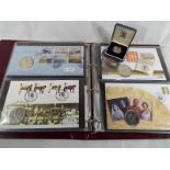 An album containing a collection of Royal Mail First Day Covers incorporating Royal Commemorative