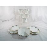 Shelley - 14 pieces of Art Deco tableware comprising teacups, saucers, plates,