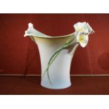 A good quality vase with applied floral decoration by Franz 29cm (h)