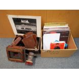 A good mixed lot to include a late Victorian wooden vintage camera (with film holders (a/f)) a