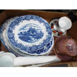 A good mixed lot of ceramic meat plates to include a Victorian meat plate, Crown Ducal, Myott,