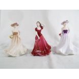 Three Coalport figurines entitled Loretta, Meryl, and Poppy Moor,