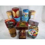 A collection of fourteen vintage confectionary tins to include Parkinsons of Doncaster,