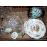 A mixed lot of ceramics and glass ware to include Geobel, West German vase,