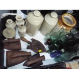 A good mixed lot to include a collection of stoneware to include foot warmers, lidded pots, jars,