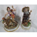 Two large Capodimonte figurines,