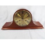 A mahogany cased Napoleon hat style mantel clock,