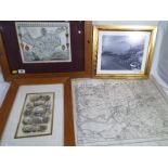 A good quality map of Cheshire mounted and framed under glass image size 20cm x 26cm,