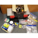 A sea fishing kit to include Shakespeare Beachcaster Rod and Project GT8000 Reel and a tool box