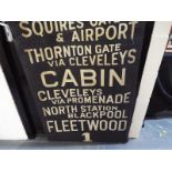 A Front Box Destination Bus / Tram Blind, Blackpool and Fleetwood area,