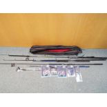 Fishing / Angling equipment - a collection of three fishing rods to include a Supermatch three