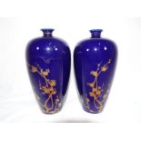 A pair of Chinese vases with gilded deco