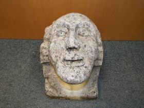 A reconstituted stone bust, possibly of