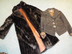 A lady's luxury mini Barmink coat,black