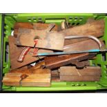 A large quantity of wooden block planes,