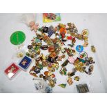 Badges - in excess of 150 enamelled pin badges to include The Lego Club, Golden Shred Golly, Moth,