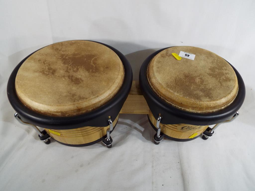 A pair of good quality Oldfield wooden bongos 20 cm (h) x 49 cm (w) - Image 2 of 2