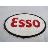 A cast iron advertising sign for Esso approximately 22.5 cm x 32.5 cm.