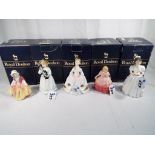 Royal Doulton - 5 figurines entitled Dinky Do HN2120, Birthday Girl HN3423, Hello Daddy HN3651,