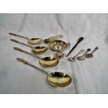 A good collection of silver and silver plate items to include four large apostle spoons,