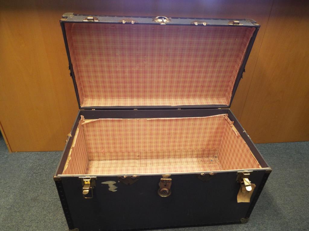 A vintage shipping trunk,