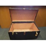 A vintage shipping trunk,