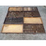 Letterpress Printing - eight compositor's full size type trays