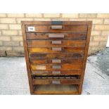 Letterpress Printing - a cabinet containing nine compositor's type trays,