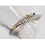 A lady's 9 carat gold and 50 pt 1/2 carat diamond solitaire ring, size O, approx weight 1.