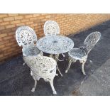 A good aluminium garden set comprising circular table and four chairs - Est £80 - £120