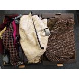 Two boxes containing a large quantity of good quality various sizes of dress suits,