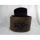 A gentleman's vintage black hat marked within 'Attasboy',