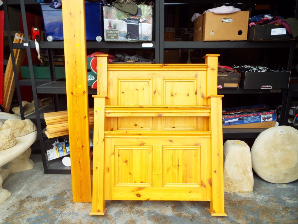 A good quality pine single bed