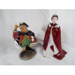 A Royal Doulton figurine entitled Town Crier HN2119 and a Royal Worcester figurine depicting the